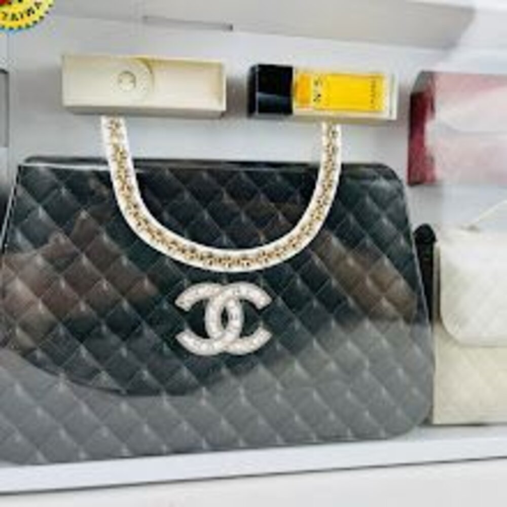 【台中35年老店】香奈兒皮包香水組 紙紮香奈兒 紙紮皮包 紙紮香水 元寶 金條 蓮花 庫錢 蓮花塔 拜拜用品 紙紮屋 紙-圖片-2