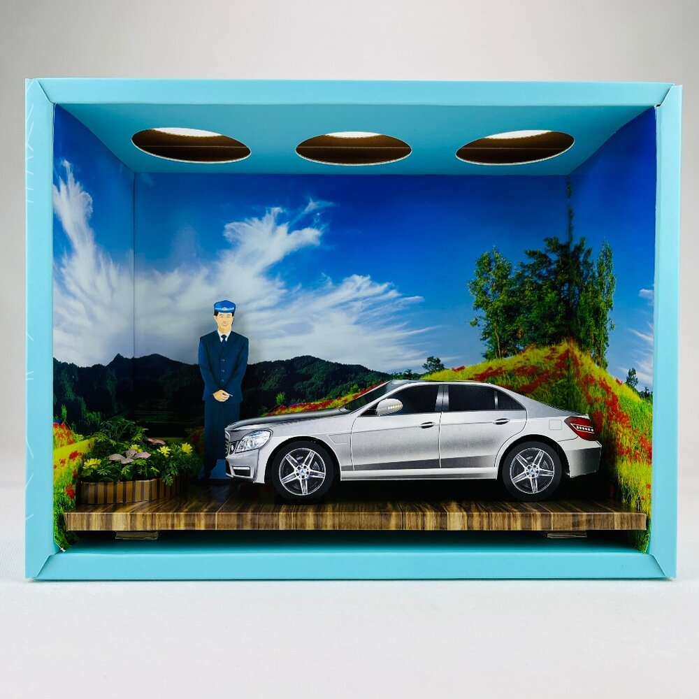 【台中35年老店】紙紮賓士情境禮盒 紙紮賓士車 紙紮情境禮盒 紙紮賓士 紙紮轎車 紙車 祭祖 法會 封面照片