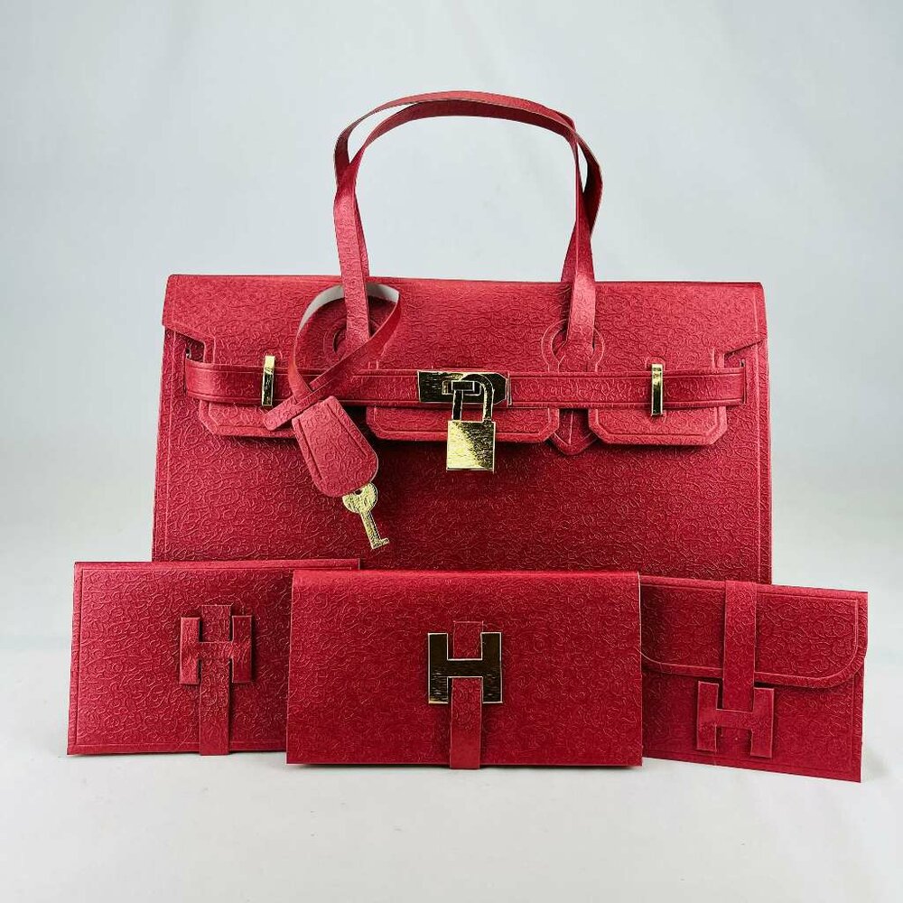 18795578942-【宣羿紙藝】金紙/紙紮-Hermès Birkin 愛馬仕 柏金包 粉/紅/綠/藍/紫/墨綠