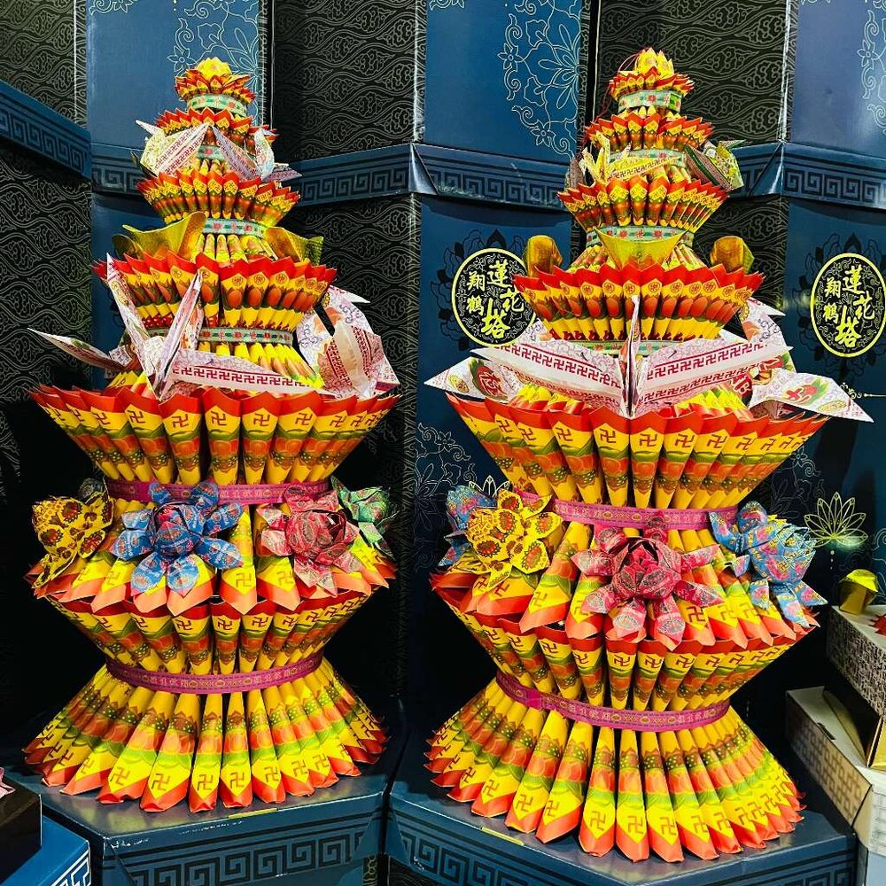 【台中35年老店】金紙/紙紮 蓮花塔/金條塔/九轉 蓮花 限台中地區配送 免運 請聊聊客服-圖片-3