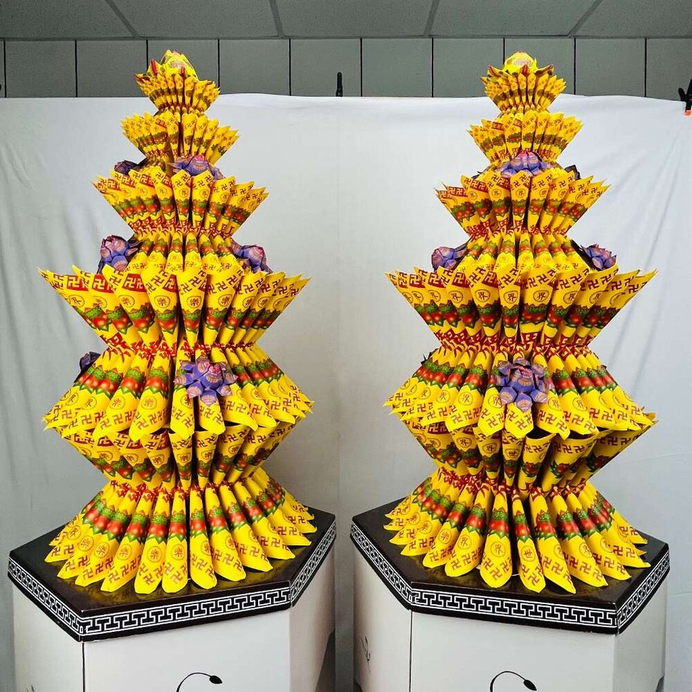 【台中35年老店】金紙/紙紮 蓮花塔/金條塔/九轉 蓮花 限台中地區配送 免運 請聊聊客服-圖片-6