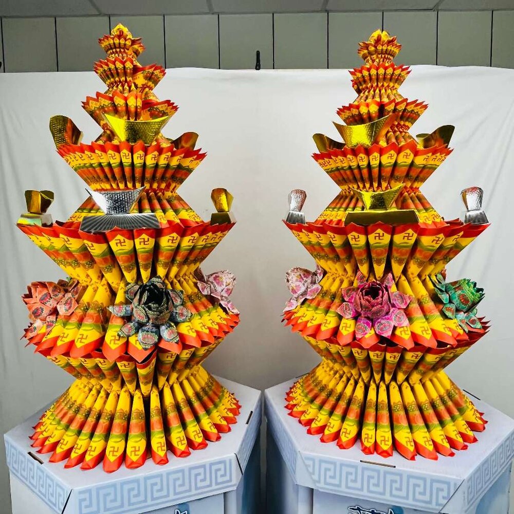 【台中35年老店】金紙/紙紮 蓮花塔/金條塔/九轉 蓮花 限台中地區配送 免運 請聊聊客服-圖片-7
