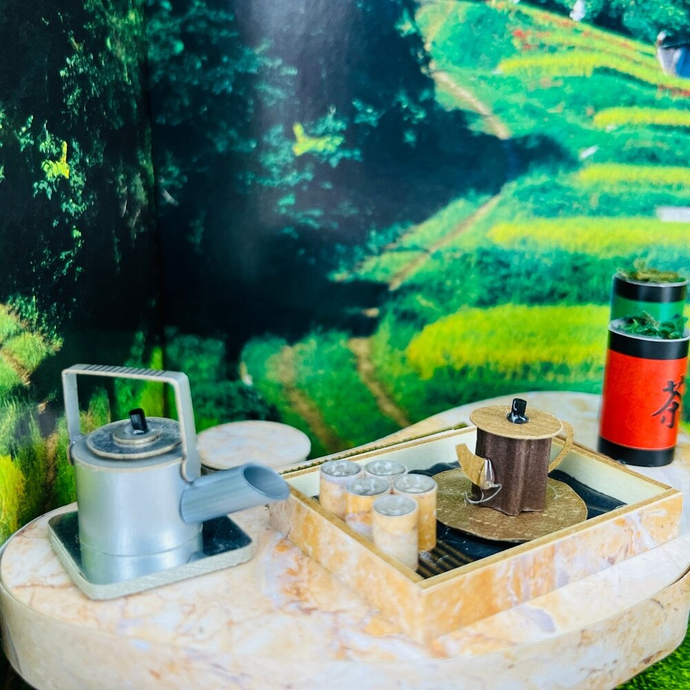 【台中35年老店】紙紮泡茶情境禮盒 紙紮泡茶 紙紮茶具 紙紮屋 祭祀 禮儀-圖片-2