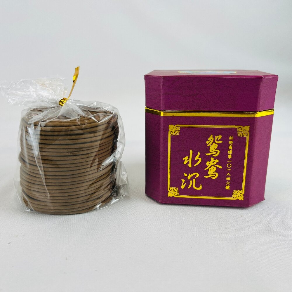 22559690864-【台中35年老店】金紙/紙紮-鴛鴦水沉 紫方盒 4小時小盤香 48片 香環 環香