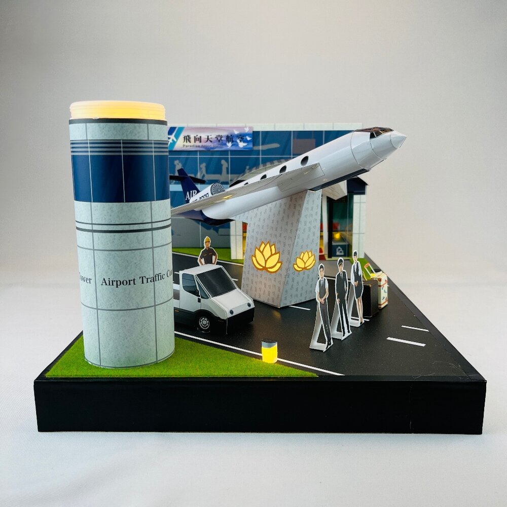 【台中35年老店】紙紮天堂航空機場 紙紮機場 紙紮飛機 祭祀 法會 禮儀-圖片-2