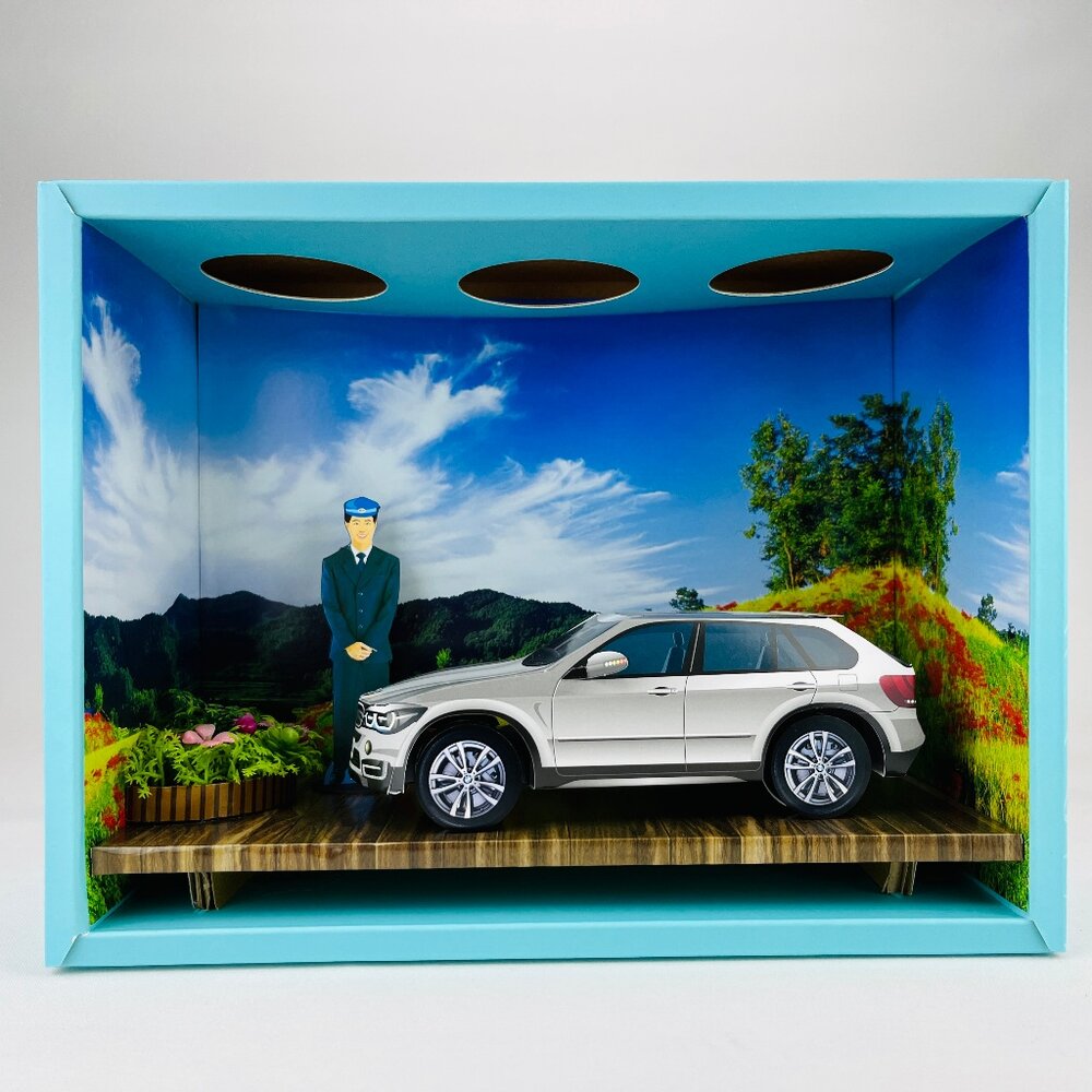 【台中35年老店】紙紮BMW休旅車 紙紮車 紙紮汽車 情境禮盒 紙紮 交通工具 法會 封面照片