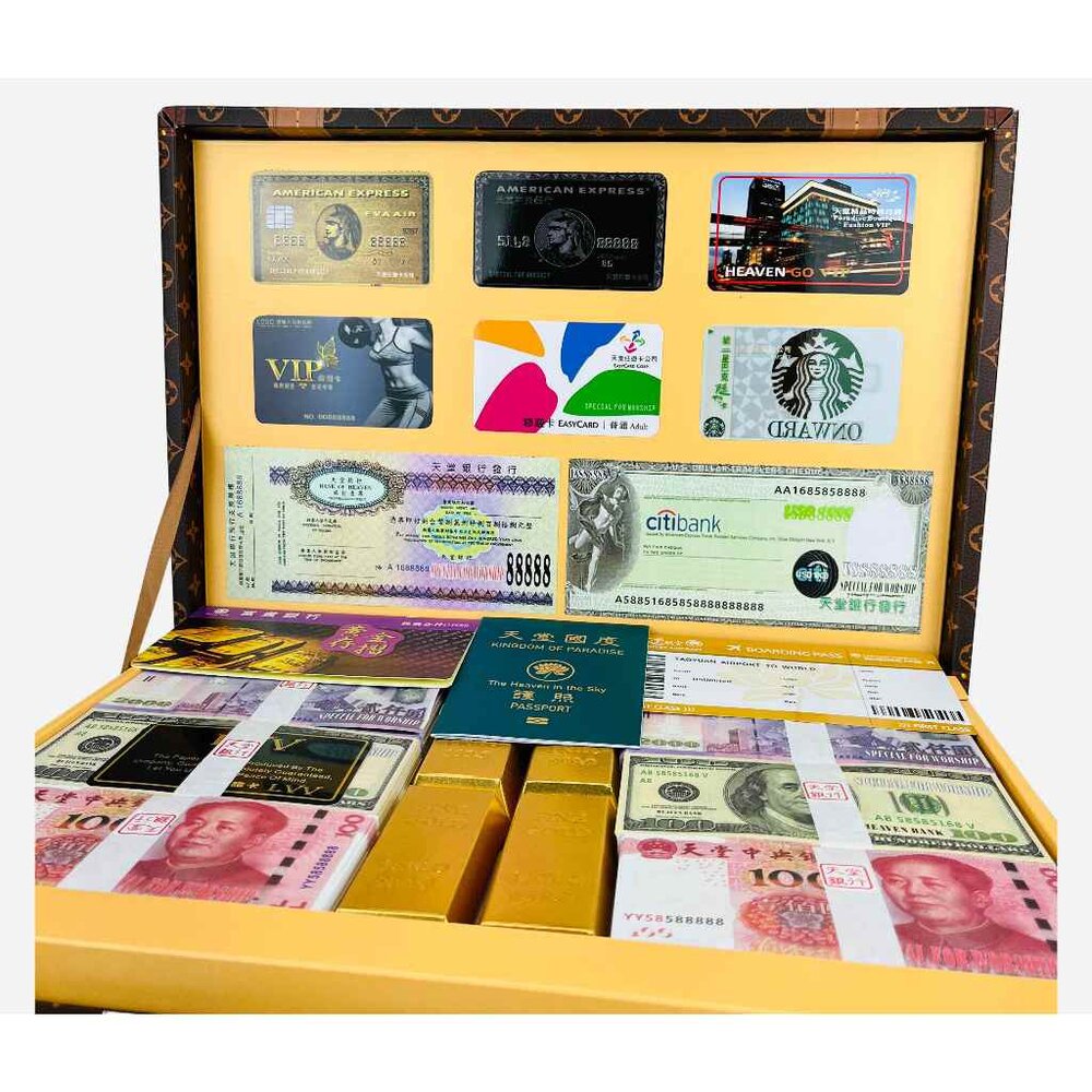 【台中35年老店】紙紮精品LVV皮箱 紙紮皮箱 紙紮寶箱 紙紮 庫錢 蓮花 蓮花塔 紙紮屋 紙屋 喪禮用品 拜拜用品-圖片-1