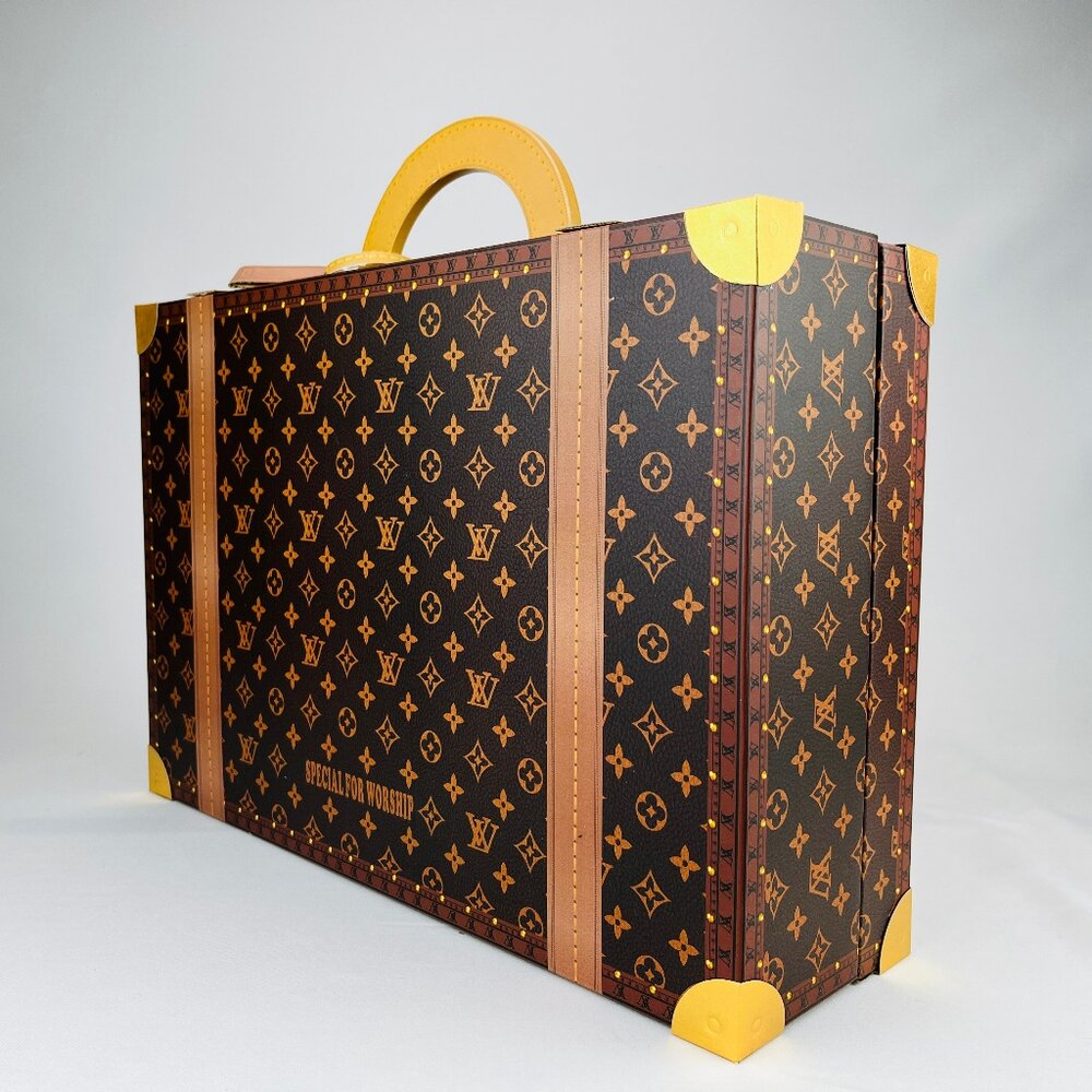 【台中35年老店】紙紮精品LVV皮箱 紙紮皮箱 紙紮寶箱 紙紮 庫錢 蓮花 蓮花塔 紙紮屋 紙屋 喪禮用品 拜拜用品-圖片-3