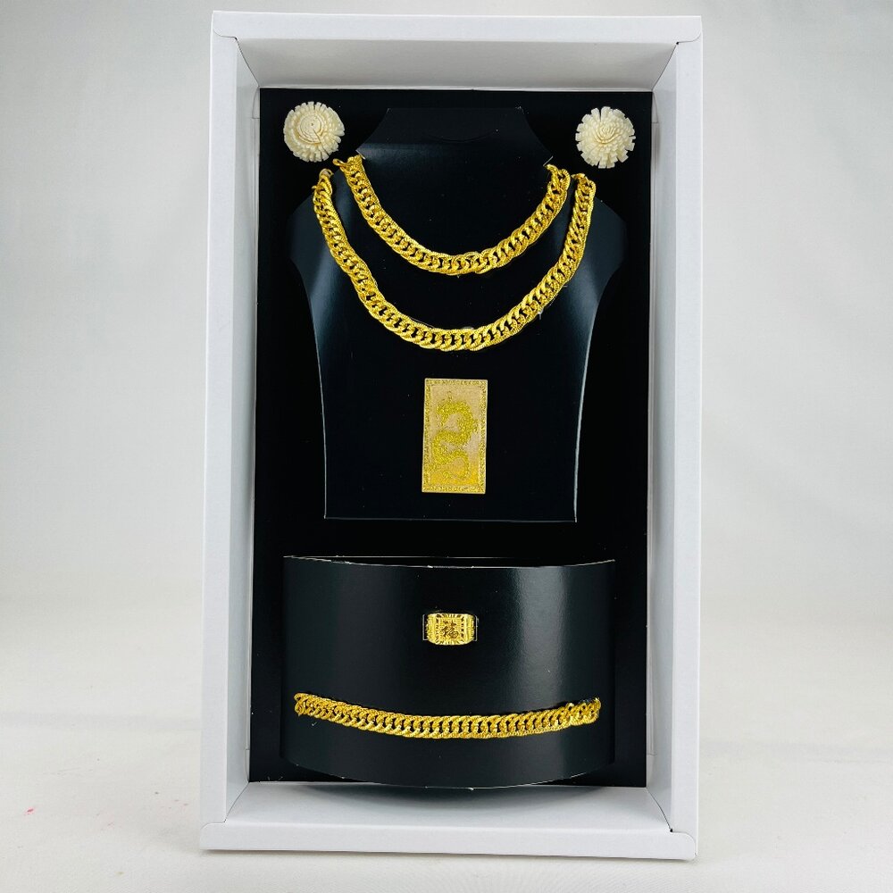 【台中35年老店】紙紮男用金飾套組 紙紮金飾 紙紮金條 紙紮用品 封面照片