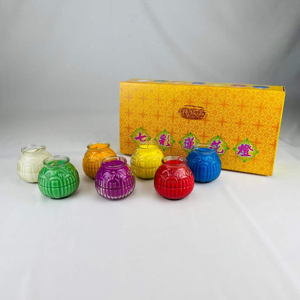 23885071816-【台中35年老店】蠟燭 七星燈 七彩蓮花燈 紙紮 元寶 金條 蓮花 庫錢 蓮花塔 拜拜用品 小蠟燭 光明燈 酥油蠟燭 鳳