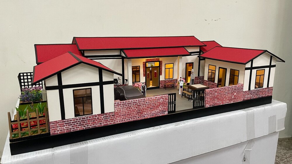 【台中35年老店】紙紮傳統三合院 紙紮三合院 紙紮屋 特大 神明廳 菜園 花園 往生靈厝-圖片-6