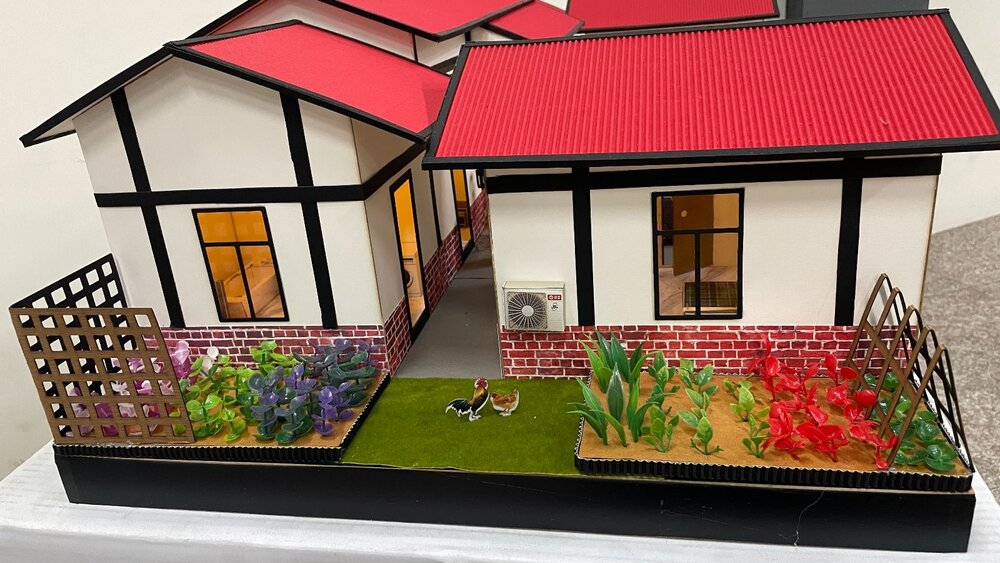 【台中35年老店】紙紮傳統三合院 紙紮三合院 紙紮屋 特大 神明廳 菜園 花園 往生靈厝-圖片-7