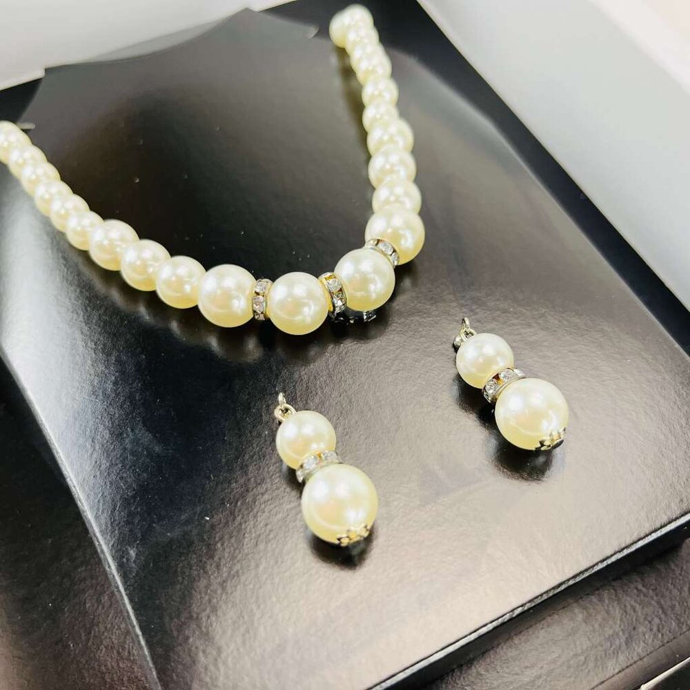 【台中35年老店】紙紮女用珍珠項鍊套組 紙紮項鍊 紙紮珍珠 紙紮珍珠項鍊-圖片-1