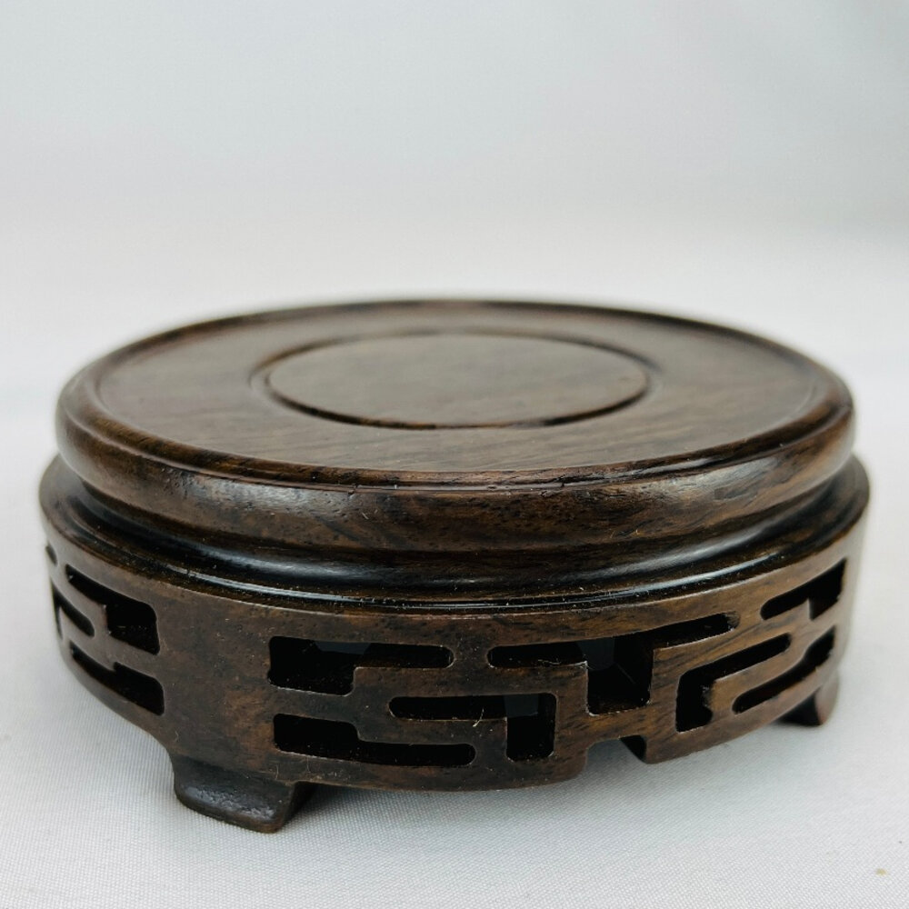 25801485468-台中35年老店-金紙/紙紮-底座 黑檀木 12.5公分 圓形