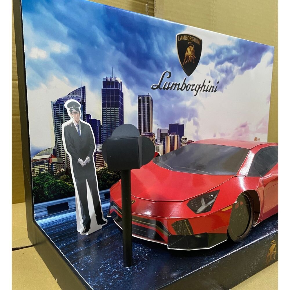 【台中35年老店】紙紮藍寶基尼 紙紮超跑 跑車 往生用品 禮儀 法會 祖先 小爐口 環保爐口-圖片-3