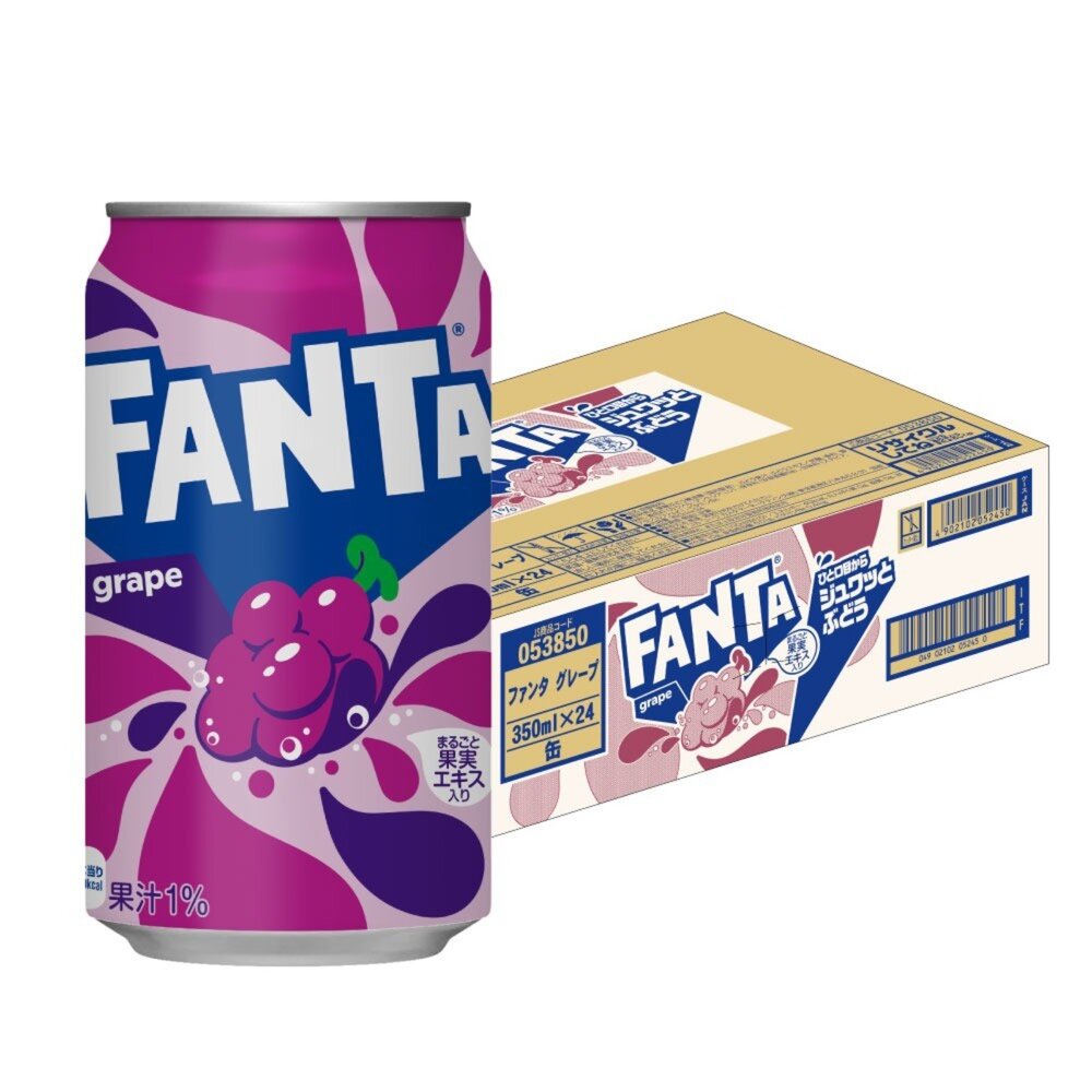 053852-[箱出] 日本 Coca Cola 芬達汽水 葡萄汽水 罐裝汽水 隨手瓶 芬達 30罐/箱