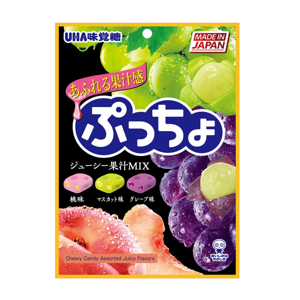 日本 UHA 味覺糖 噗啾 果汁汽水 綜合軟糖 熱帶水果 水果蘇打 味覺糖軟糖 綜合桃葡味-圖片-3