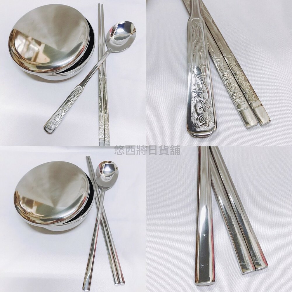 1078292500-韓國 傳統 飯碗(含蓋) 扁筷 扁湯匙 韓國食堂及家庭最普遍的餐具 韓式碗 韓式筷子 韓式湯匙