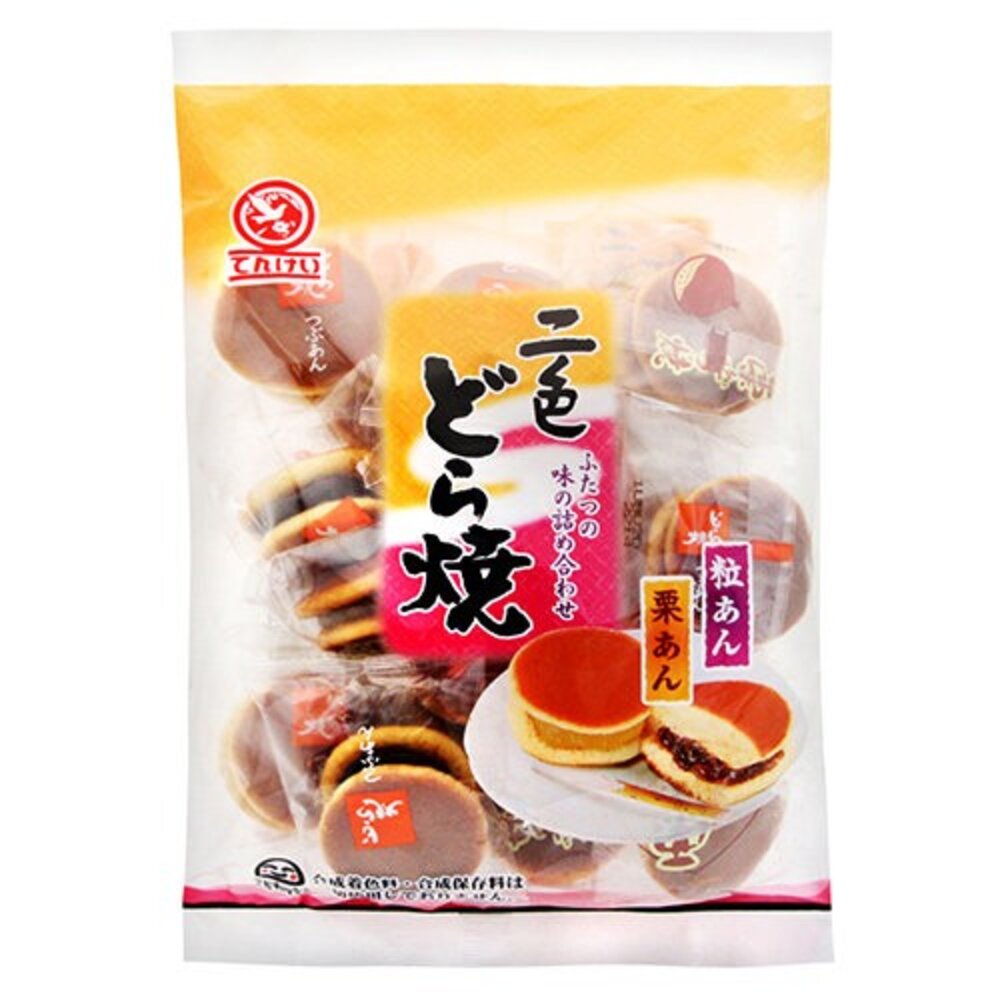 日本 天惠製菓 二色銅鑼燒 紅豆銅鑼燒 栗子銅鑼燒 迷你銅鑼燒 和果子 雙色-圖片-1