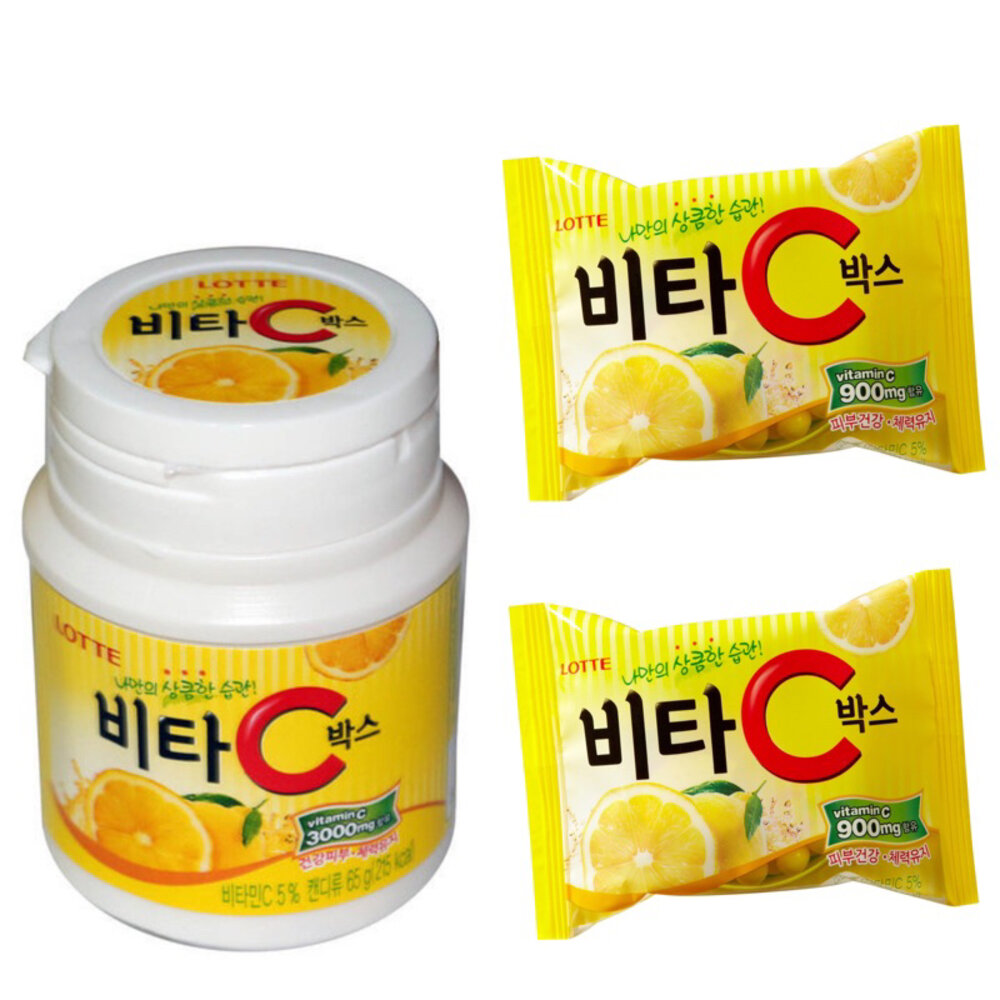 121478584-韓國 樂天 LOTTE 維他命C VC 檸檬糖 C罐 C糖 金秀賢代言 食尚玩家