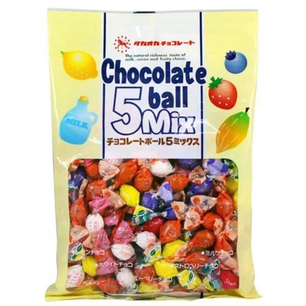 12302829-日本 高岡 5味 巧克力風味球 5MIX 5種口味 可可球 喜糖 活動 過年 生日會 同學會 高岡可可球