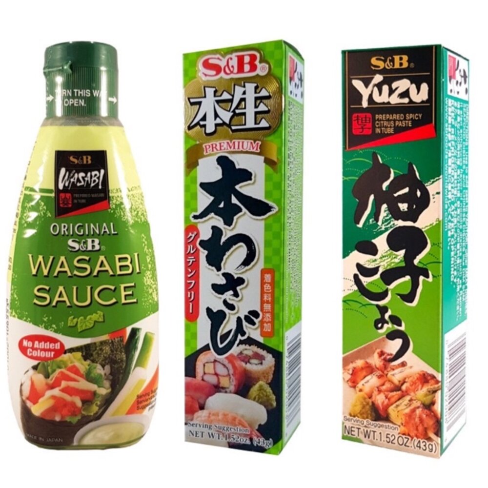 123058077-日本 S&B SB 調味品系列 山葵醬 芥茉醬 芥末 日本山葵 壽司 生魚片 柚子香辛料 柚子胡椒 檸檬醬 蔥鹽醬