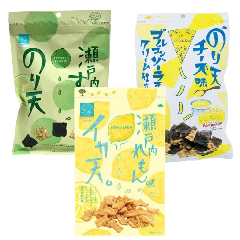 日本MARUKA 瀨戶內檸檬天婦羅餅乾 花枝天婦羅 檸檬味炸花枝酥餅 花枝酥餅 魷魚餅 花枝脆餅-圖片-1