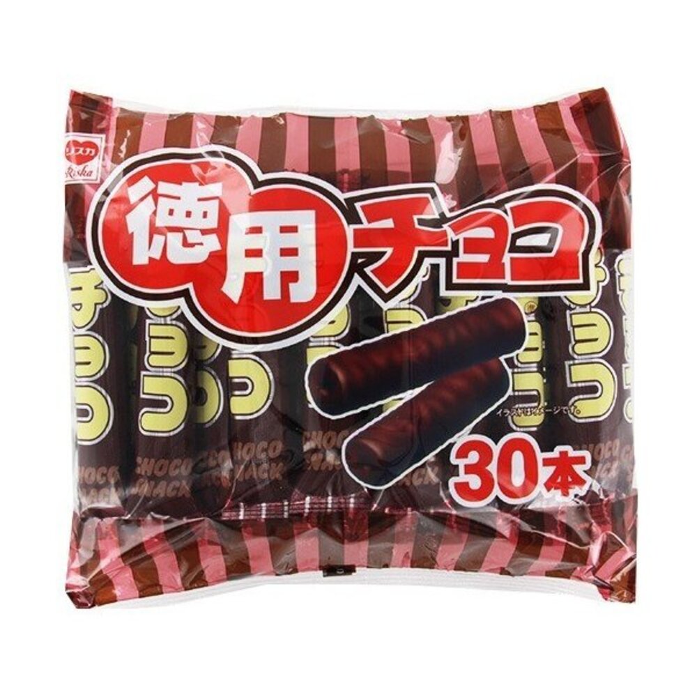 12591074998-日本 力士卡 RISKA 境內 德用 濃郁巧克力風味棒 30本入  巧克力風味棒 巧克力風味玉米棒