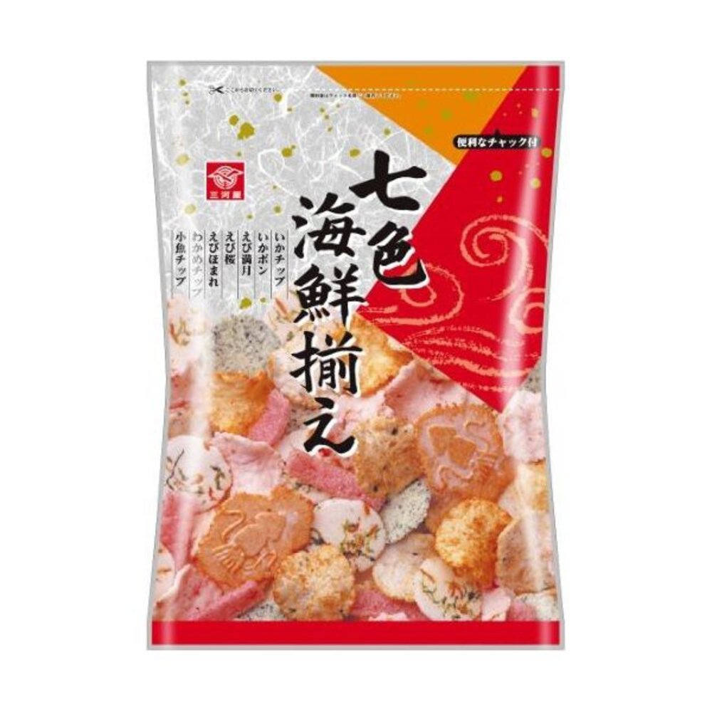 日本三河屋 七色海鮮煎餅 綜合蝦餅 日本蝦餅 海鮮蝦餅 海鮮仙貝 蝦餅仙貝 什錦蝦餅 七彩蝦餅-圖片-1