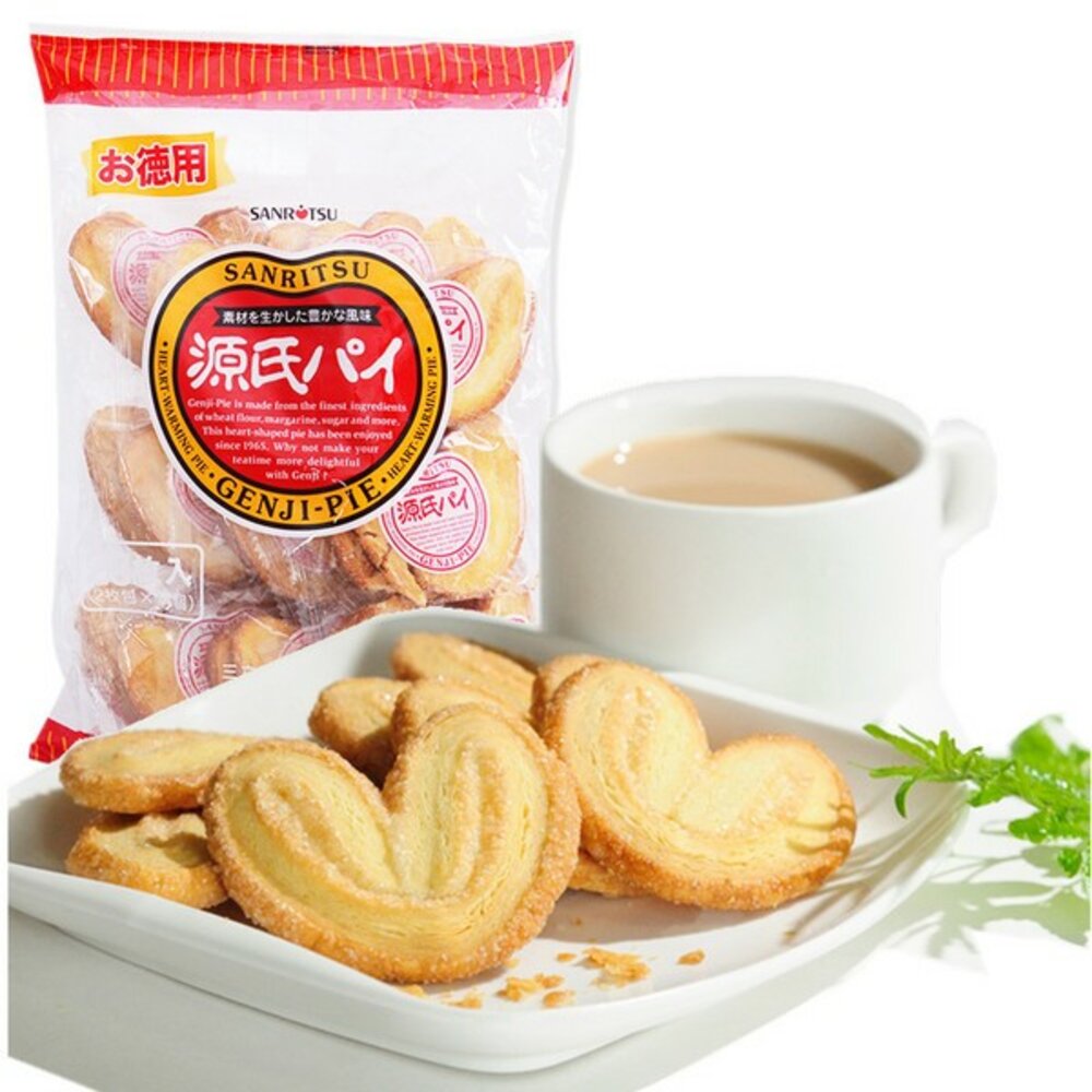 16443680-日本 三立製菓 三立 源氏派 家庭號包裝 愛心千層派餅 愛心餅 蝴蝶餅 三立德用源氏 愛心派