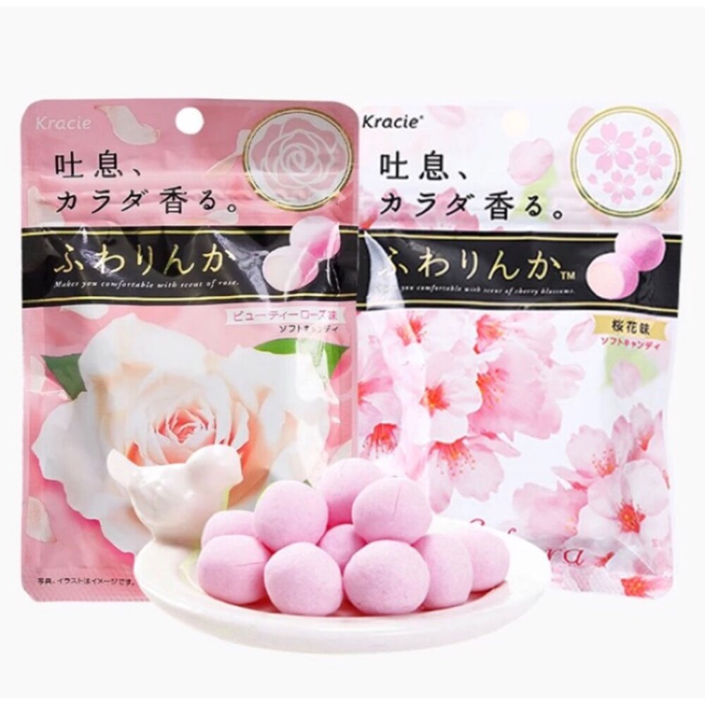 16533470-日本 Kracie 吐息玫瑰香氛糖 玫瑰糖 玫瑰香氣糖  香香糖 口氣糖