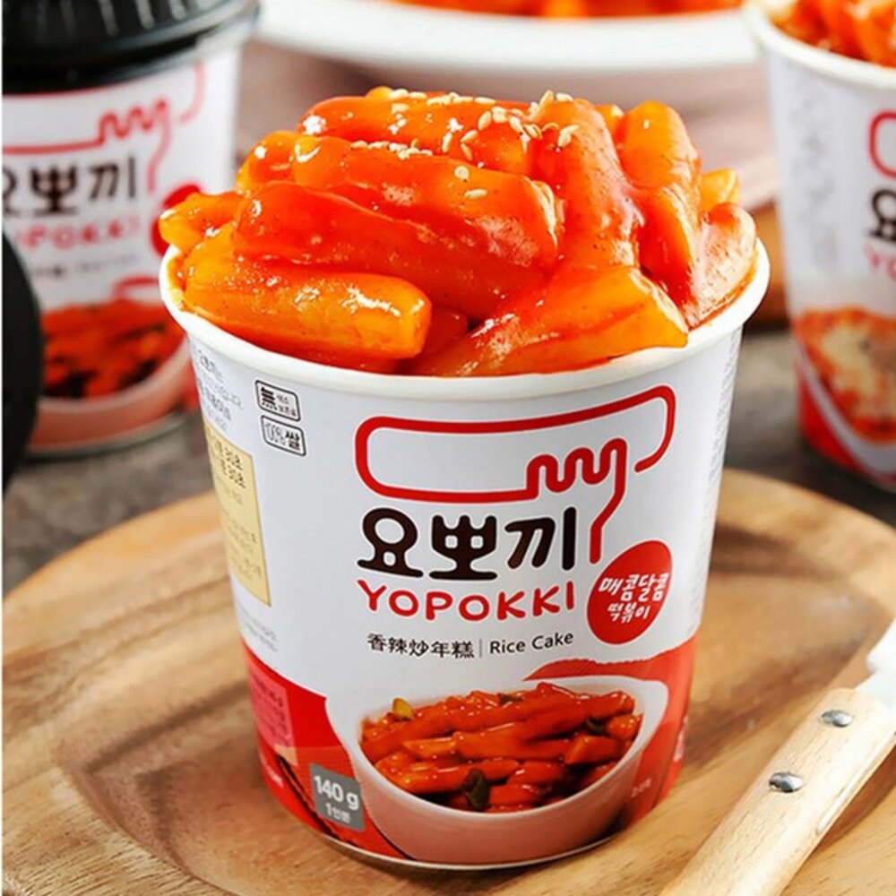 韓國 YOPOKKI 辣炒年糕 方便杯 香辣味 起司 辛辣 奶油洋蔥 炸醬 年糕杯 年糕 速食杯-圖片-1