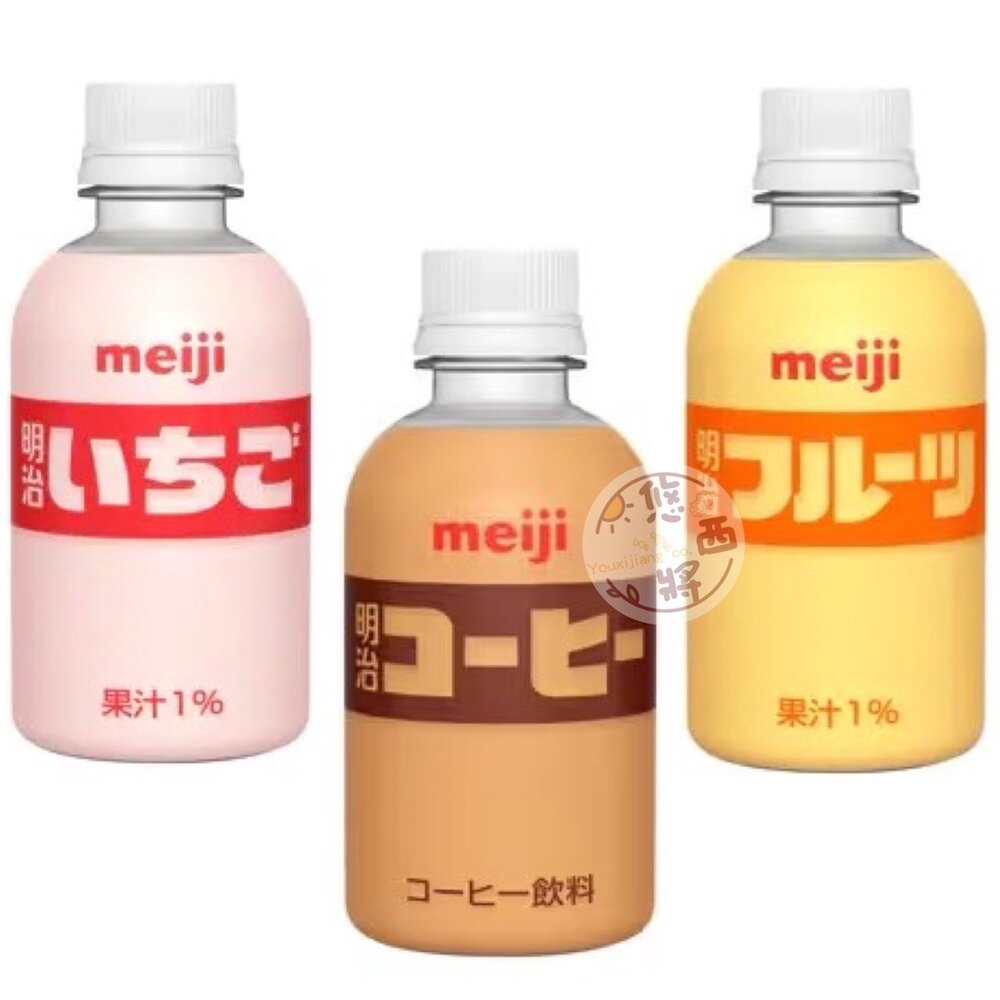 19360126957-日本 明治 Meiji 咖啡 草莓 果汁 調製乳 調味 牛奶 牛乳 罐裝 水果綜合風味