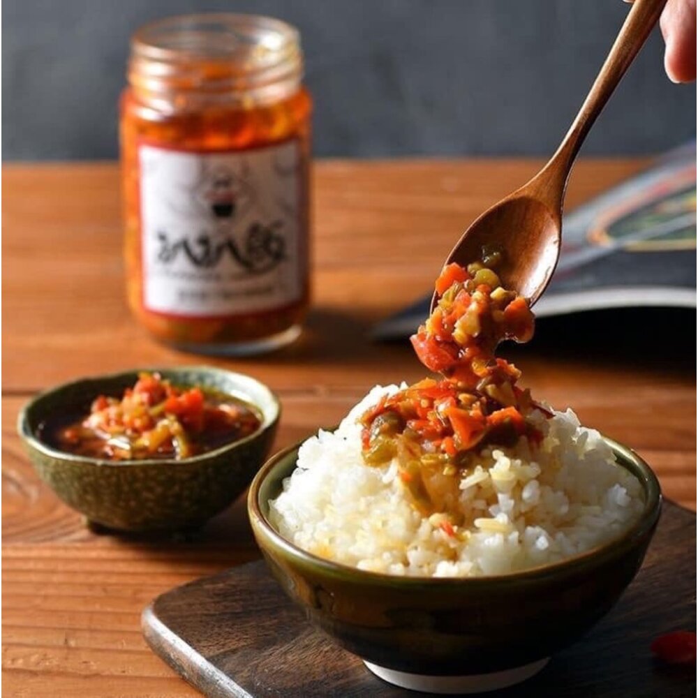 台灣 扒扒飯 雙椒醬 辣椒醬 拌飯 拌麵 泡菜 泰椒醬 扒扒鬆 台灣辣椒醬 團購美食 五辛素 拔拔-圖片-5