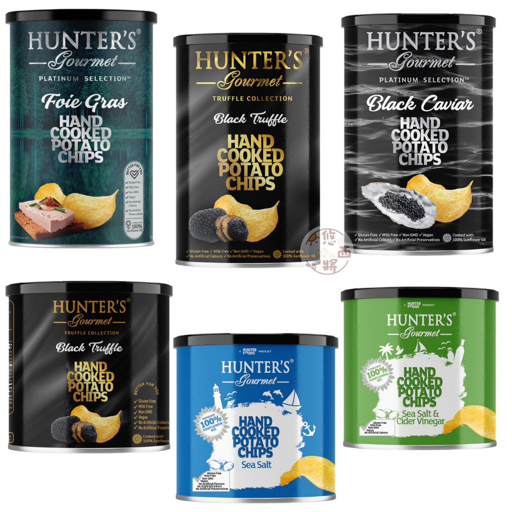 20692350122-杜拜 Hunter's Gourmet 亨特 手工洋芋片 黑松露 魚子醬 鵝肝醬 海鹽 薯片