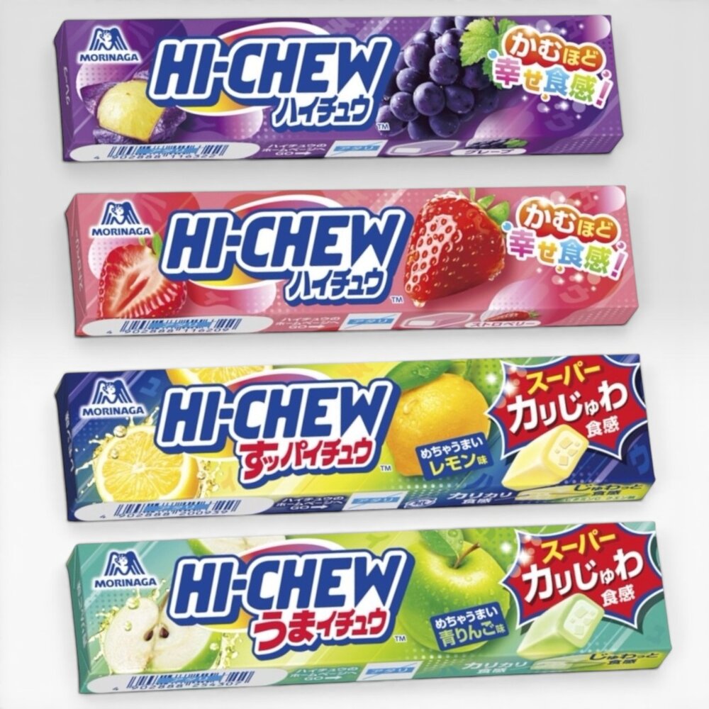 20865008812-日本 森永 Morinaga HI CHEW 嗨啾 變味 條糖 軟糖 水果 葡萄味 草莓味 蘋果味 檸檬味 柑橘綜合味