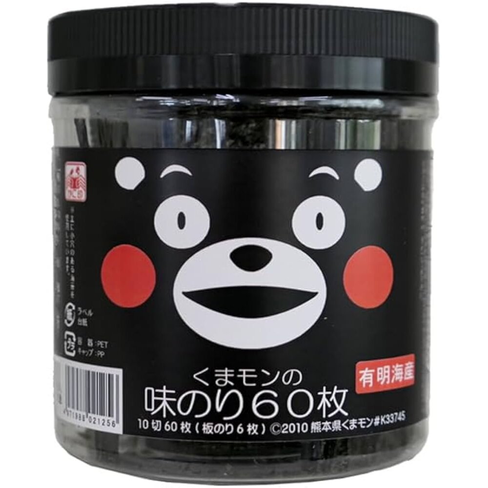 21161599546-日本 木村 海苔 萌熊 熊本熊 日本海苔 醬油 海苔罐 有明海產 九州 切片
