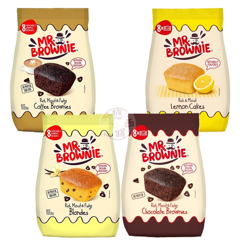 21230351366-西班牙Mr. Brownie 布朗尼先生 布朗尼蛋糕 熱蛋糕 小蛋糕 可可 檸檬 香草 咖啡 布朗尼 巧克