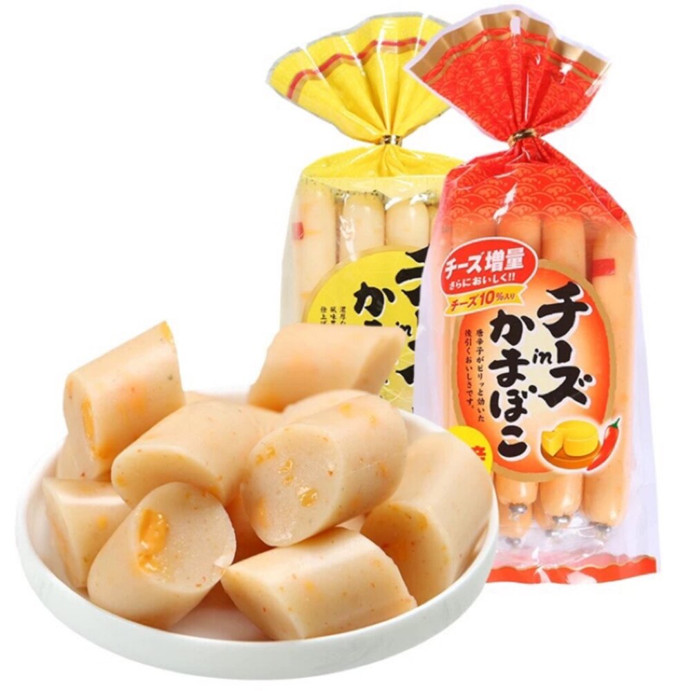 日本函館 起司魚板條 起司條 起司魚肉腸 起司夾心辣魚板 起司魚腸 黑胡椒起司魚腸 起司棒-圖片-1