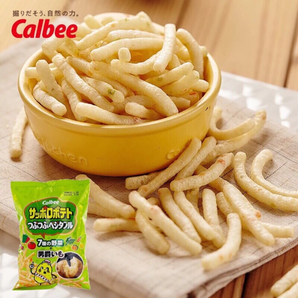 日本 卡樂比 Calbee 野菜餅乾袋裝系列 愛心野菜餅 野菜馬鈴薯薯條 卡樂b bbq 卡魯比-圖片-1