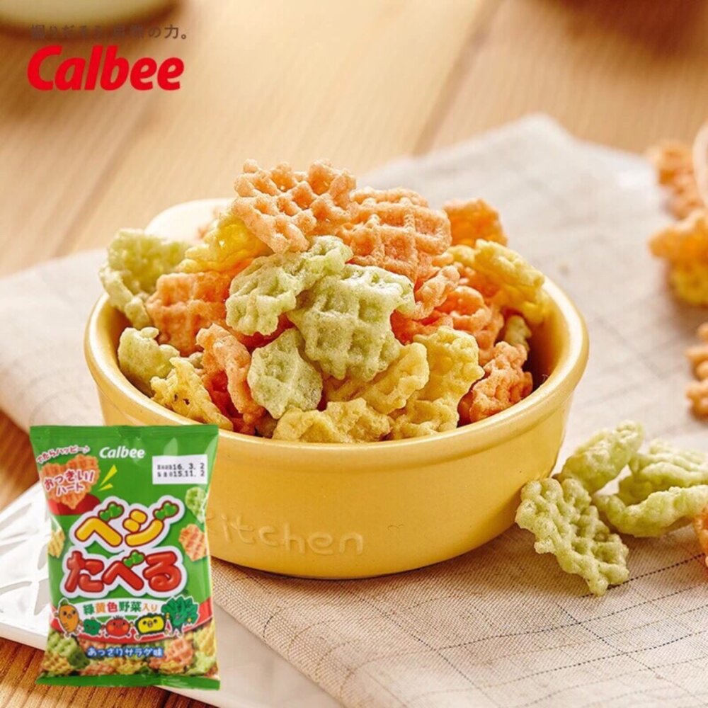 日本 卡樂比 Calbee 野菜餅乾袋裝系列 愛心野菜餅 野菜馬鈴薯薯條 卡樂b bbq 卡魯比-圖片-2