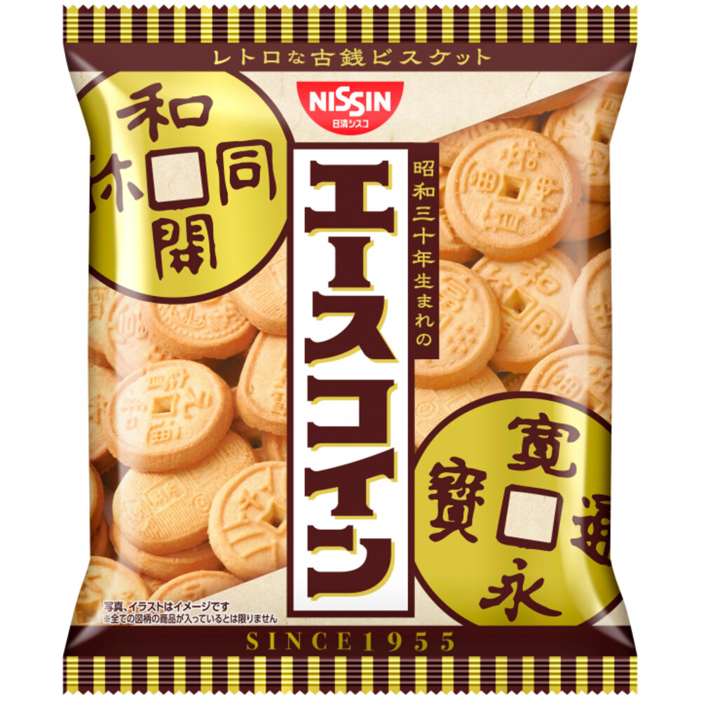 22339087484-日本 日清 NISSIN 古錢造型抹茶餅乾 抹茶餅乾 造型餅乾