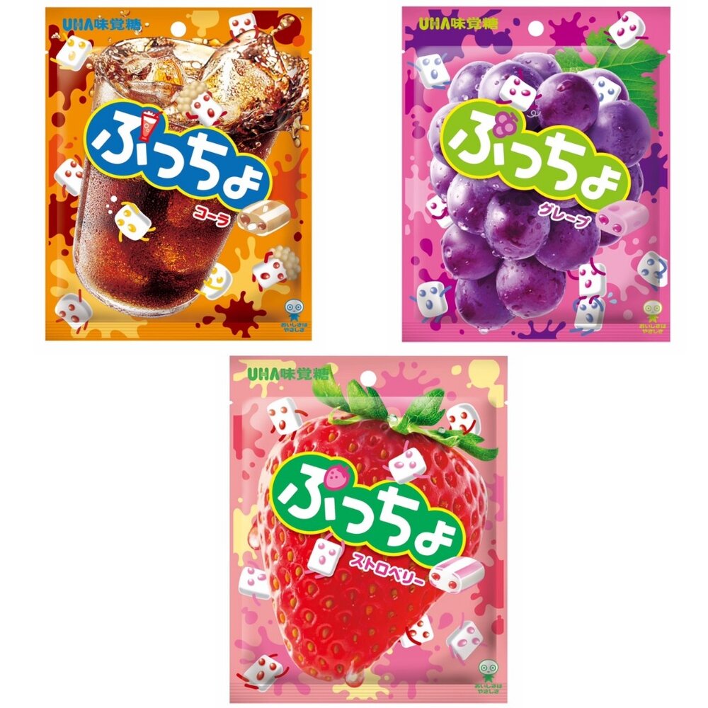 23184740704-日本 UHA 味覺糖 普超軟糖 可樂 草莓 紫葡萄 軟糖 日本軟糖 水果軟糖 袋裝