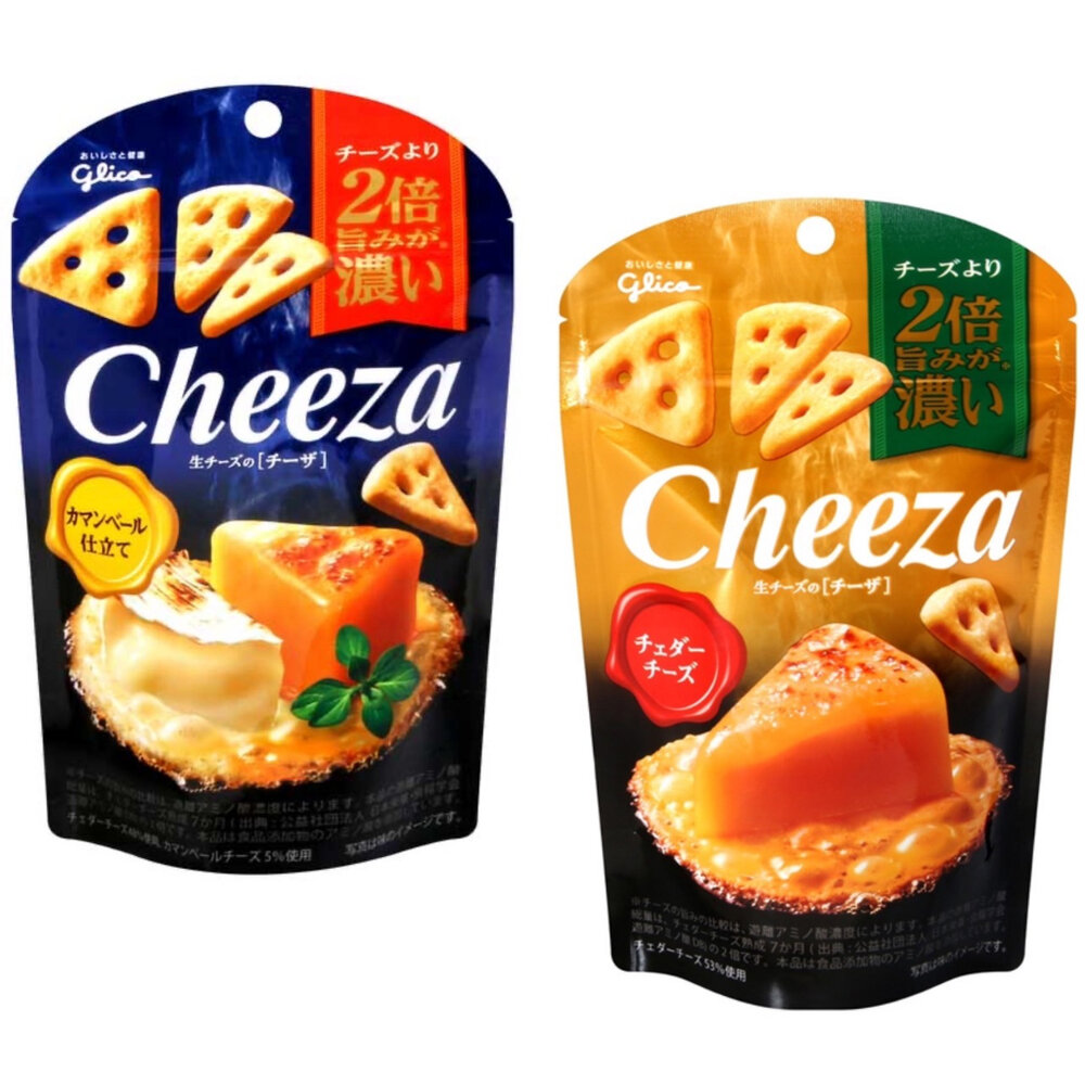 日本 固力果 Glico Cheeza餅乾 卡芒貝爾 起士風味 切達 江崎 起司餅乾 三角起司餅 格力高-圖片-1