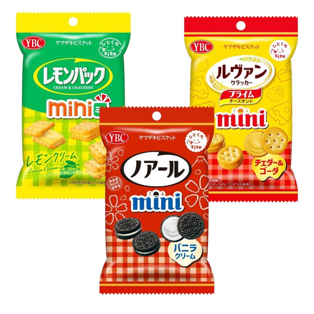 23504904799-日本 YBC 山崎 迷你 袋裝 餅乾 起司 檸檬 全麥 可可 OREO 巧克力風味 香草 夾心餅乾 夾心餅 切達