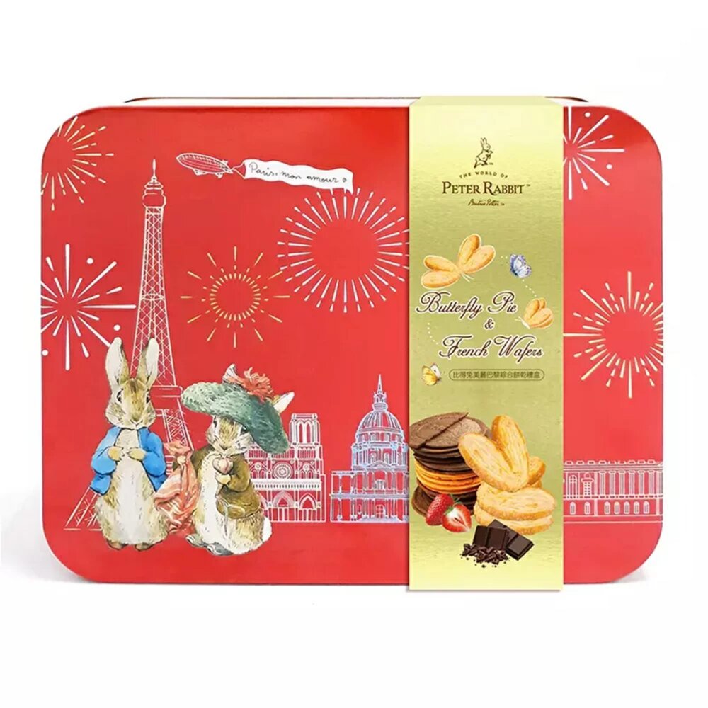 24934941384-台灣 PETER RABBIT 比得兔 美麗巴黎綜合餅乾禮盒 禮盒 中秋 餅乾禮盒 送禮 年節 彼得兔