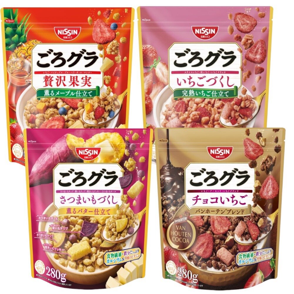 251205191318-日本 日清 NISSIN 早餐麥片 麥片 番薯風味 綜合水果味 草莓可可味 草莓味