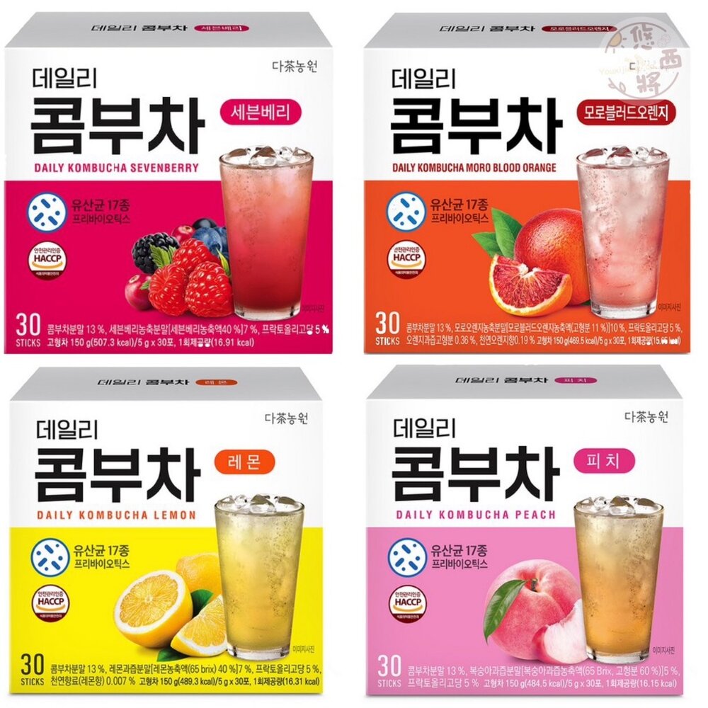 25477179794-韓國 danongwon 康普茶 30入 每日 七莓 檸檬 水蜜桃 血橙 莓果