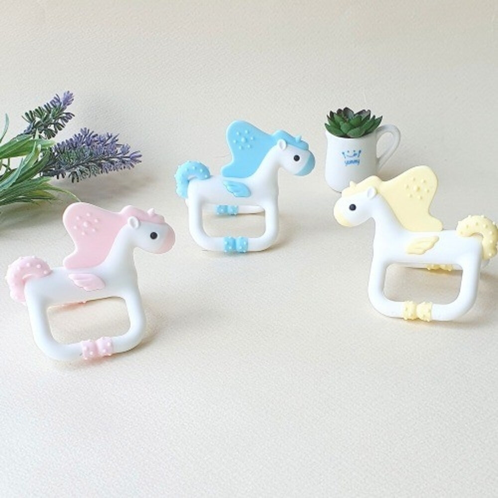 25582293045-韓國 阿加夫拉 AGAFURA 獨角獸 固齒器 嬰兒 矽膠 抓握型 立體