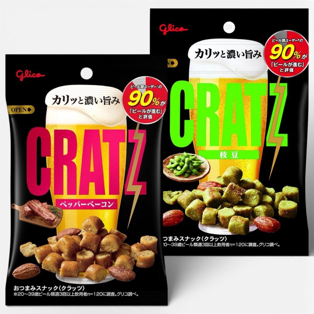 260122231250-日本 固力果 Glico CRATZ 餅乾 黑胡椒培根風味脆餅 固力果餅乾 黑胡椒培根風味 毛豆風味脆餅